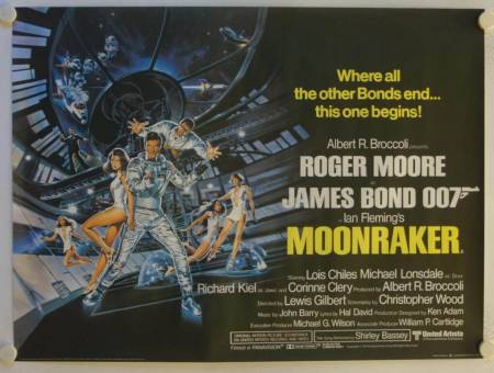 Moonraker original release British Quad movie poster